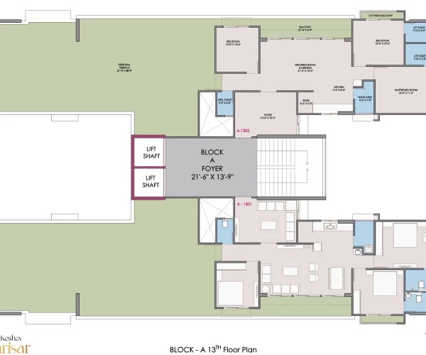Unit Type A 13th Floor Plan