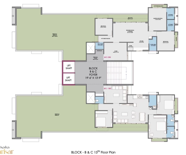 Unit Type B & C 13th Floor Plan